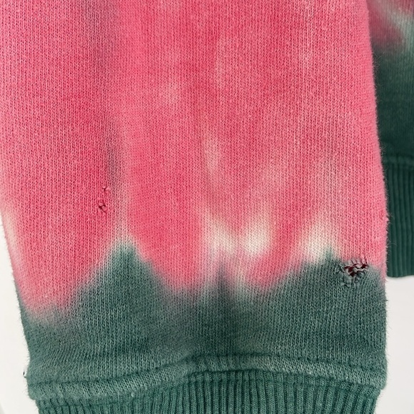 WILDFOX Watermelon Wash Sommers Sweatshirt Size Medium Green and Pink Tie-Dye - Picture 6 of 17